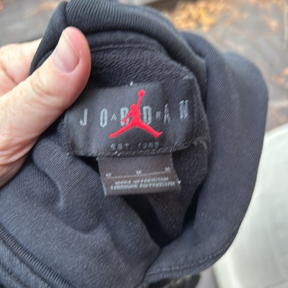 Jordan Black Hoodie with Multicolor Air Logo Mens size medium - Picture 5 of 5